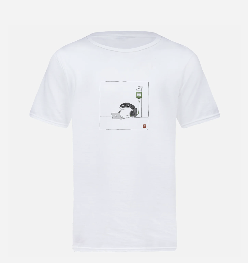 Source of Life white t-shirt — Bixin dog illustration